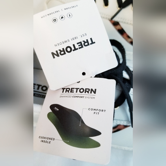 NWT Tretorn Nylite Plus Sneakers Leather Upper White with Animal Print Details - Picture 16 of 16